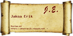 Jaksa Erik névjegykártya