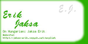 erik jaksa business card